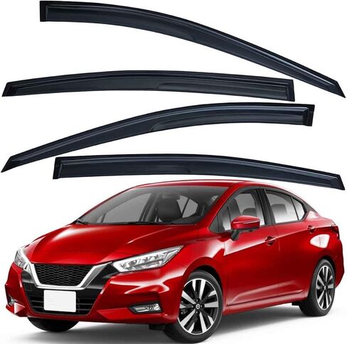 Lightronic Extra Deaning Outso Mount Auto Vent Window ، يناسب 2020-2025 نيسان Versa سيدان (S/SR/SV) ، واقي أمطار حماية الأشعة فوق البنفسجية ، نزيف الرياح الأصلي ، التثبيت السهل ، 4-PCs ، 4-PCs in Saudi Arabia
