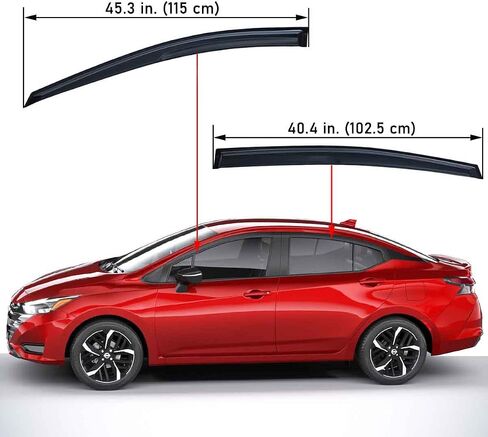 Lightronic Extra Deaning Outso Mount Auto Vent Window ، يناسب 2020-2025 نيسان Versa سيدان (S/SR/SV) ، واقي أمطار حماية الأشعة فوق البنفسجية ، نزيف الرياح الأصلي ، التثبيت السهل ، 4-PCs ، 4-PCs in Saudi Arabia