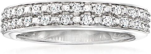 Ross-Simons 0.25 ct. t.w. Diamond 2-Row Ring in Sterling Silver in Saudi Arabia