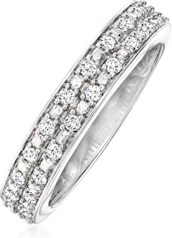 Ross-Simons 0.25 ct. t.w. Diamond 2-Row Ring in Sterling Silver in Saudi Arabia
