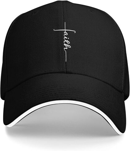 Faith Cross, Christian, Jesus Baseball Cap Curved Visor Casquette Adjustable Trucker Cap Funny Sun Hat in Kuwait