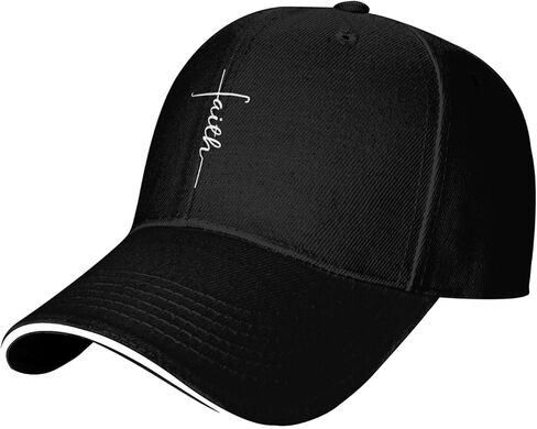 Faith Cross, Christian, Jesus Baseball Cap Curved Visor Casquette Adjustable Trucker Cap Funny Sun Hat in Kuwait