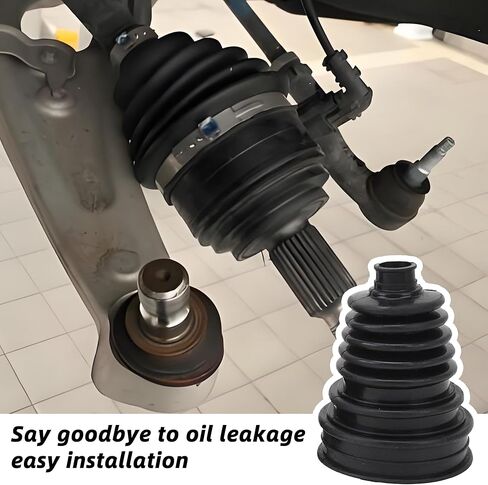 2PCS CV Boot with 4 Stainless Steel Clamps & 6 Cable Ties,Waterproof & Dustproof CV Axle Boot Repair Kit for Protect Axle,Universal CV Joint Boot Fits for Most Cars (Black) in Kuwait