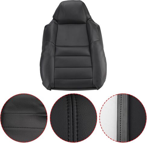 AUTOKAY Perforated Seat Cover for Ford F250 F350 Super Duty Lariat XLT 2004 2005, Black Driver and Passenger Side Bottom and Top Lean Back Leather Seat Cover in Saudi Arabia