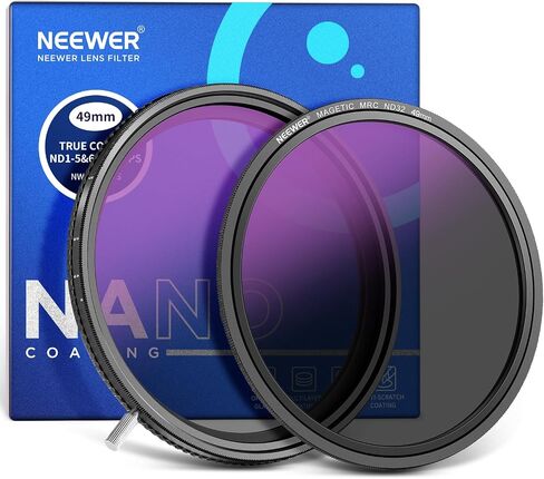NEEWER HD True Colors 67mm Variable ND Filter ND2-512 (1-9 Stops), VND Filter & Magnetic ND32 Lens Filter, Multi Coated Neutral Density Filter, No Color Shift/No X Cross/No Vignetting in Saudi Arabia