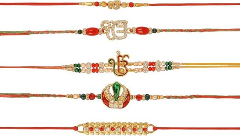 MitranDe Sikh PunjabI Rakhi Bracelet For Brother, Raksha bandhan/Rakhri bracelets Bhaiya- Bhai- Bro-Sister- Bhabhi/Siblings - Onkar, Khanda & multi color Hand made Rakhee Set in Saudi Arabia
