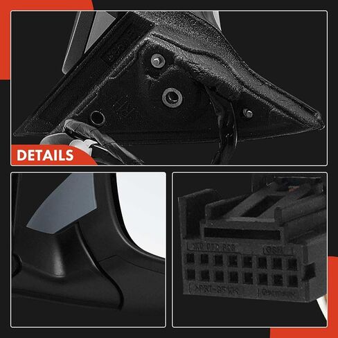 A -Premium Side Power Power Mirror - متوافقة مع فولكس واجن بارات 2016 2017 2018 2019 2020 - يدوي مسخن أسود خارج المرآة الخلفية مع إشارة الدوران والكشف عن بقعة عمياء in Saudi Arabia