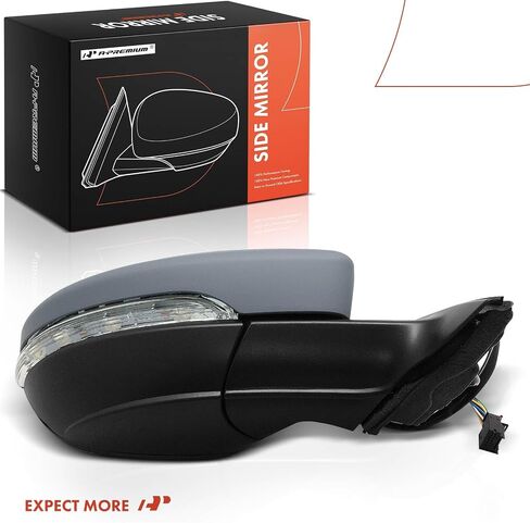A -Premium Side Power Power Mirror - متوافقة مع فولكس واجن بارات 2016 2017 2018 2019 2020 - يدوي مسخن أسود خارج المرآة الخلفية مع إشارة الدوران والكشف عن بقعة عمياء in Saudi Arabia