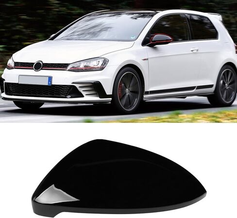 Compatible with 2013-2021 Volkswagen Golf Mirror Cover, Left Driver Side Mirror Cap Replacement for MK7 MK7.5 GTI Alltrack SportWagen Replace for‎ 5G0857537E,5G0857538E, Glossy Black in Kuwait
