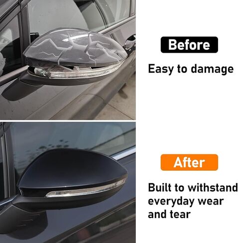 Compatible with 2013-2021 Volkswagen Golf Mirror Cover, Left Driver Side Mirror Cap Replacement for MK7 MK7.5 GTI Alltrack SportWagen Replace for‎ 5G0857537E,5G0857538E, Glossy Black in Kuwait