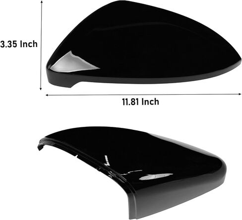 Compatible with 2013-2021 Volkswagen Golf Mirror Cover, Left Driver Side Mirror Cap Replacement for MK7 MK7.5 GTI Alltrack SportWagen Replace for‎ 5G0857537E,5G0857538E, Glossy Black in Kuwait