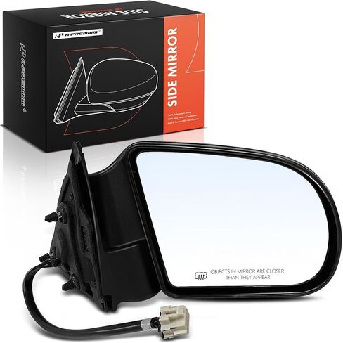 A-Premium Passenger Side Power Door Mirror - Compatible with Chevrolet Blazer 1999-2005, S10 1999-2004 & GMC Jimmy 1999-2001, Sonoma 1999-2004 & Oldsmobile Bravada 1999-2004 - Heated Manual Folding in Saudi Arabia