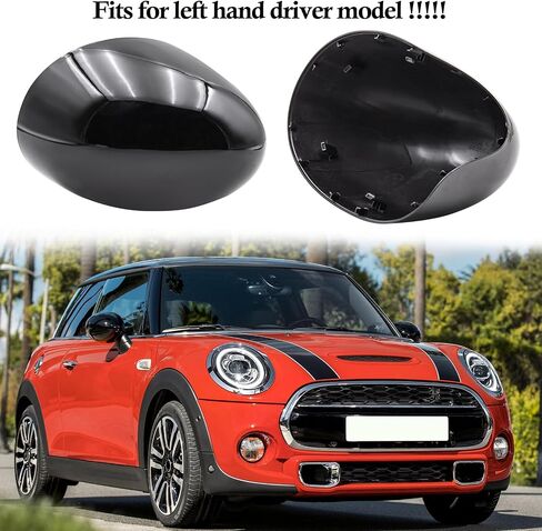 Gloss Black Door Wing Mirror Cover Cap Casing Fits For Mini 2014-2019 F55 F56 F57 F60 LHD in Saudi Arabia