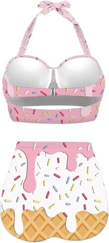 Women Two Piece Swimsuit High Waisted Push Up Bikini Sets Tummy Control Bathing Suit Plus Size Halter Swimwear S-2XL in Kuwait