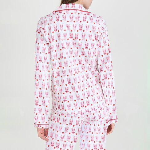 Thopavenoir Bow Pajamas مجموعة للنساء 2 قطعة صالة مجموعة y2k الفتيات اللطيف ملابس مجموعة طويلة الأكمام قميص القوس طباعة سروال in Kuwait