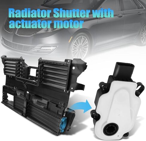 Radiator Shutter with Actuator Motor Compatible with Lincoln MKZ 2013-2014, Replaces OE Number 601-338, 601338, DP5Z8475B, DP5Z-8475-B in Saudi Arabia