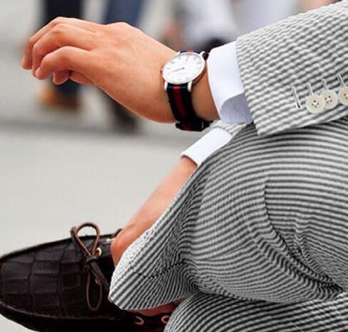 Mens Casual Summer Seersucker Slim Fit Pants Suit Separate Beach Trousers in Saudi Arabia