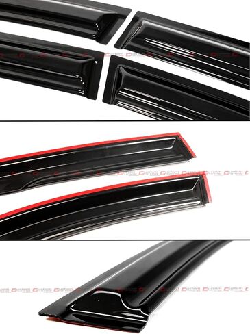 Premium Aero M Style 3D Wavy Black Window Visor Rain Guard Deflector Compatible for 2014-2024 Infiniti Q50 in Saudi Arabia