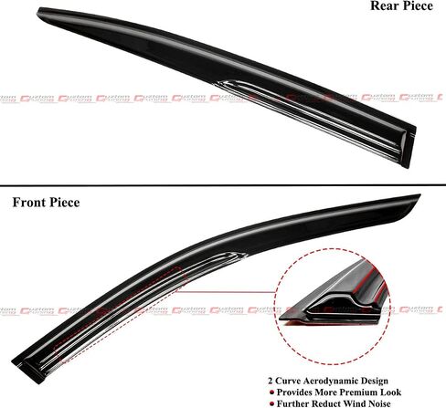 Premium Aero M Style 3D Wavy Black Window Visor Rain Guard Deflector Compatible for 2014-2024 Infiniti Q50 in Saudi Arabia