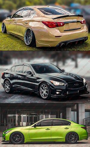 Premium Aero M Style 3D Wavy Black Window Visor Rain Guard Deflector Compatible for 2014-2024 Infiniti Q50 in Saudi Arabia
