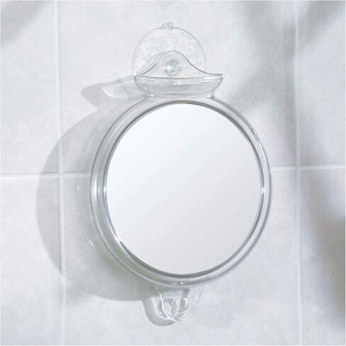 iDesign - مرآة حلاقة صغيرة خالية من الضباب 20301 مع ذراع مرن، مرآة بدون ضباب للحمام، طاولة الزينة، حوض الاستحمام، الجدار، 14 بوصة × 4.5 بوصة × 5.82 بوصة، بيضاء in Kuwait