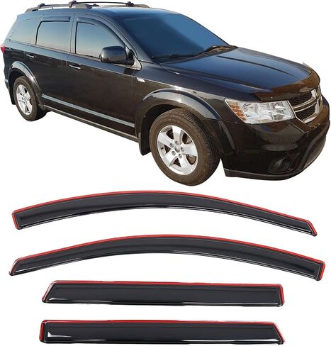 Ikon Motorsports in Channel Window Vensors متوافقة مع Journey 2009-2020 Dodge ، و Smoke Smoke/Litted Rain ، وينفرفون الرياح الجانبية 4pcs in Saudi Arabia