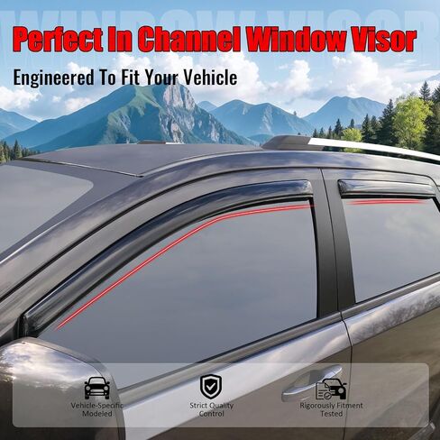 Ikon Motorsports in Channel Window Vensors متوافقة مع Journey 2009-2020 Dodge ، و Smoke Smoke/Litted Rain ، وينفرفون الرياح الجانبية 4pcs in Saudi Arabia