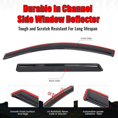 Ikon Motorsports in Channel Window Vensors متوافقة مع Journey 2009-2020 Dodge ، و Smoke Smoke/Litted Rain ، وينفرفون الرياح الجانبية 4pcs in Saudi Arabia
