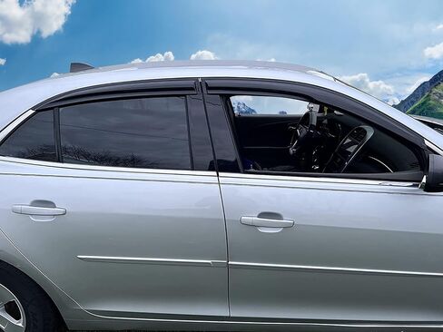 Window Visors Compatible with 2013-2015 Chevrolet Malibu & 2016 Malibu Limited, Smoked Aero JDM Wind Deflectors Stick On by IKON MOTORSPORTS, 2014 in Saudi Arabia