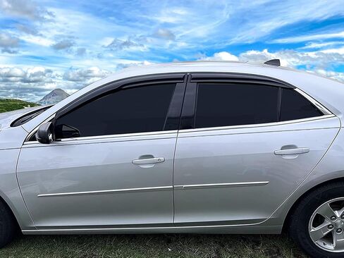 Window Visors Compatible with 2013-2015 Chevrolet Malibu & 2016 Malibu Limited, Smoked Aero JDM Wind Deflectors Stick On by IKON MOTORSPORTS, 2014 in Saudi Arabia