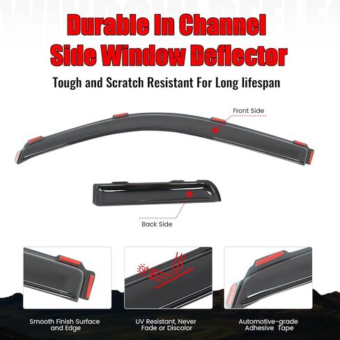 IKON MOTORSPORTS in Channel Window Visors Compatible with 2004-2014 Ford F150 Extended Cab, Slim Style Acrylic Smoke Rain Guards, Side Window Wind Deflectors 4PCS in Saudi Arabia