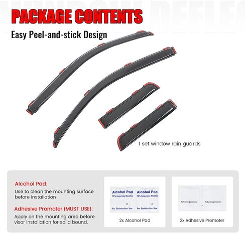 IKON MOTORSPORTS in Channel Window Visors Compatible with 2004-2014 Ford F150 Extended Cab, Slim Style Acrylic Smoke Rain Guards, Side Window Wind Deflectors 4PCS in Saudi Arabia