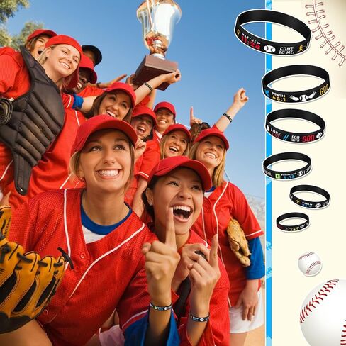 Cunno 48 PCS Sports Bracelets Bracelet Silicone Wristbands Decorations Sports Party Gifors for Men Women Women Bible Bible Wristbands with Matthew Cbantures (Basketball) in Kuwait