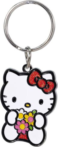 Plasticolor 004597R01 Hello Kitty Glitter Bow and Flowers Enamel Metal Key Chain in Saudi Arabia