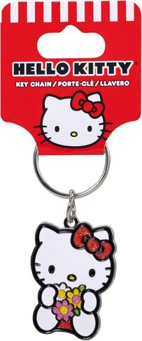 Plasticolor 004597R01 Hello Kitty Glitter Bow and Flowers Enamel Metal Key Chain in Saudi Arabia