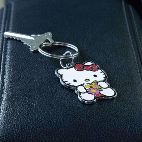 Plasticolor 004597R01 Hello Kitty Glitter Bow and Flowers Enamel Metal Key Chain in Saudi Arabia