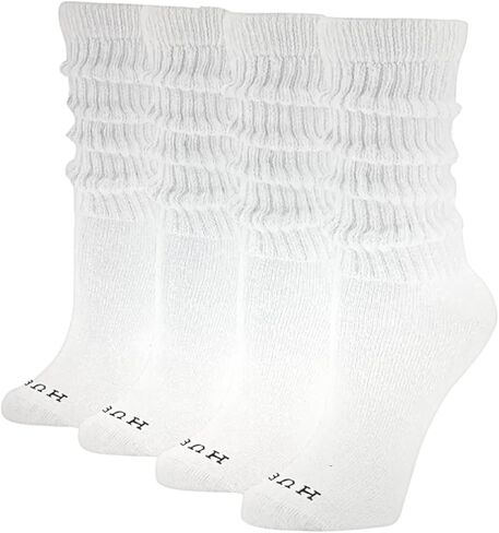 HUE Women's Slouch Sock, 4 pack (White) in Saudi Arabia