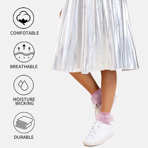 Women Ruffle Socks Frilly Ankle Socks Cute Adult Lace Ruffles Dress Sock Fancy Lolita Crew Bobby Bride Sock for Woman in Kuwait
