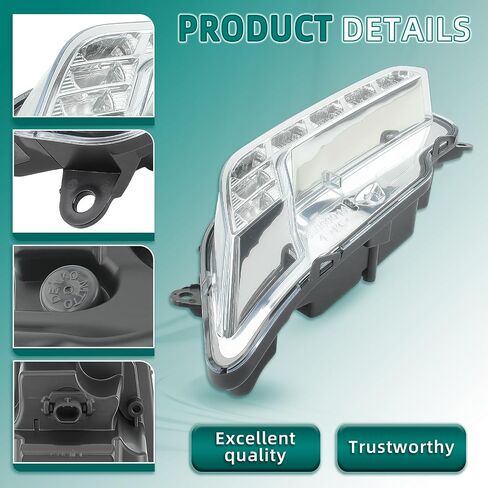 AUTOKAY LED DRL Fog Lights Driving Lamps Fits for Mercedes Benz E350 E550 E26 AMG 2010-2016 in Saudi Arabia