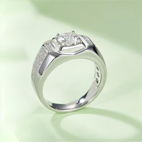 14K Gold Luxurious 1 Carat Men's Diamond Ring for Men,VVS1 D-color Mens Wedding Bands,Father's Day Gifts for Him in Saudi Arabia