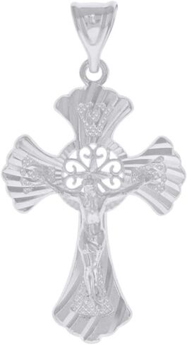 925 Sterling Silver Crucifix Cross Dender Charm (L- 2.05 Int) in Saudi Arabia