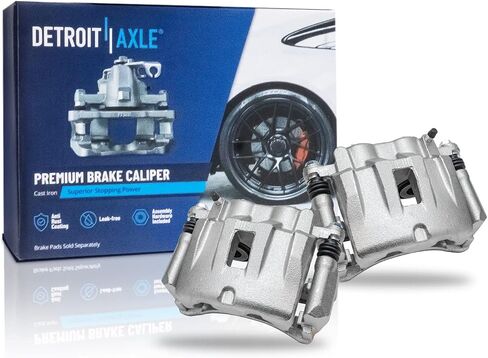 Detroit Axle - Front 2PC الفرامل الفرجار لـ 99-04 Jeep Grand Cherokee ، 2 قرص الفرامل الفرجار 1999 2000 2001 2002 2003 2004 استبدال in Saudi Arabia