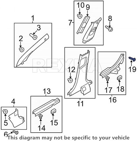 Rexka 30pcs Door Trim Panel Plash Shield Bezel Tapping Screw متوافق مع Hyundai 12492-05163 Accent Elantra Genesis Sonata in Saudi Arabia