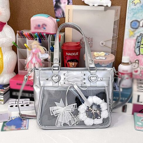 Versatile Large Capacity Women's Shoulder Bag Anime Silk Ribbon Pin Display Bag in Saudi Arabia