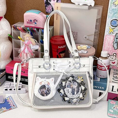 Versatile Large Capacity Women's Shoulder Bag Anime Silk Ribbon Pin Display Bag in Saudi Arabia