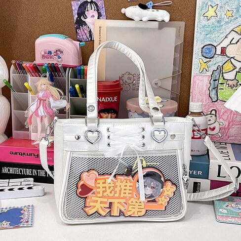 Versatile Large Capacity Women's Shoulder Bag Anime Silk Ribbon Pin Display Bag in Saudi Arabia