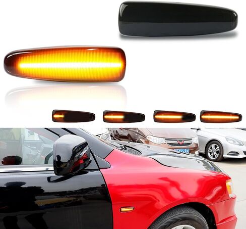 GTIntheBox Clear عدسة متسلسلة أبيض LED الجانبي مصابيح إشارة انعطاف مصابيح الإشارة ل Mitsubishi Lancer Evo X Mirage G4 Outlander Sport in Saudi Arabia
