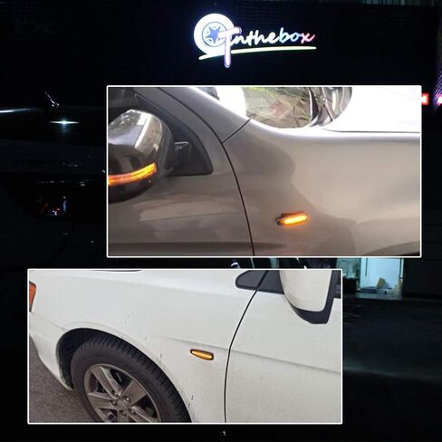 GTIntheBox Clear عدسة متسلسلة أبيض LED الجانبي مصابيح إشارة انعطاف مصابيح الإشارة ل Mitsubishi Lancer Evo X Mirage G4 Outlander Sport in Saudi Arabia
