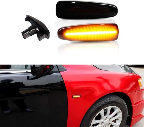 GTIntheBox Clear عدسة متسلسلة أبيض LED الجانبي مصابيح إشارة انعطاف مصابيح الإشارة ل Mitsubishi Lancer Evo X Mirage G4 Outlander Sport in Saudi Arabia