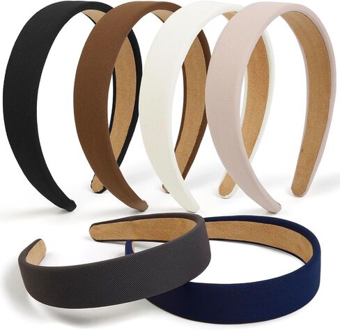 Headbands for Women Trendy Non Slip Headband for Girls Long Short Hair, Cute Ribbed Women Headbands Elastic Hair Bands Fashion Hard Head Band Accessories 1 Inch in Kuwait